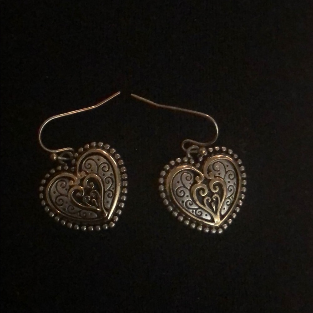 Matching heart earrings to the necklace